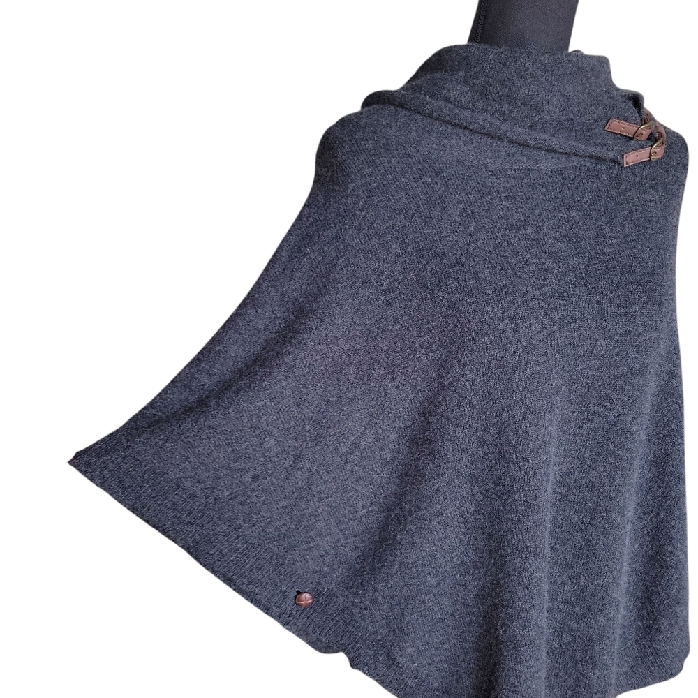 Tyler Boe Gray 100% Cashmere Turtleneck Cape Sweater Women's Size XS - Picture 10 of 14